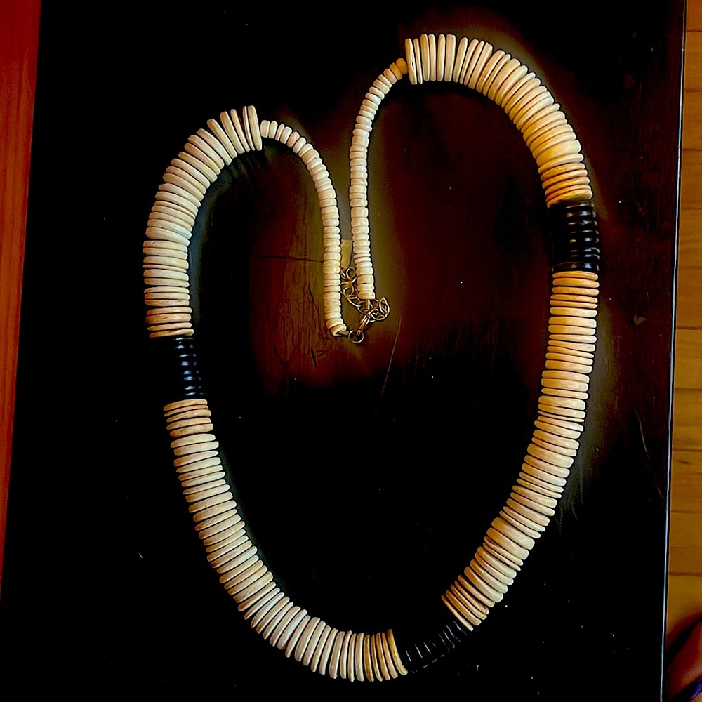 African necklace. Wood beads.